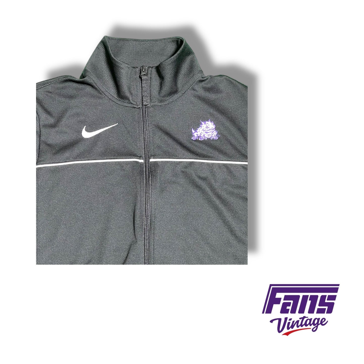 TCU Nike Team Issued woven black full zip jacket