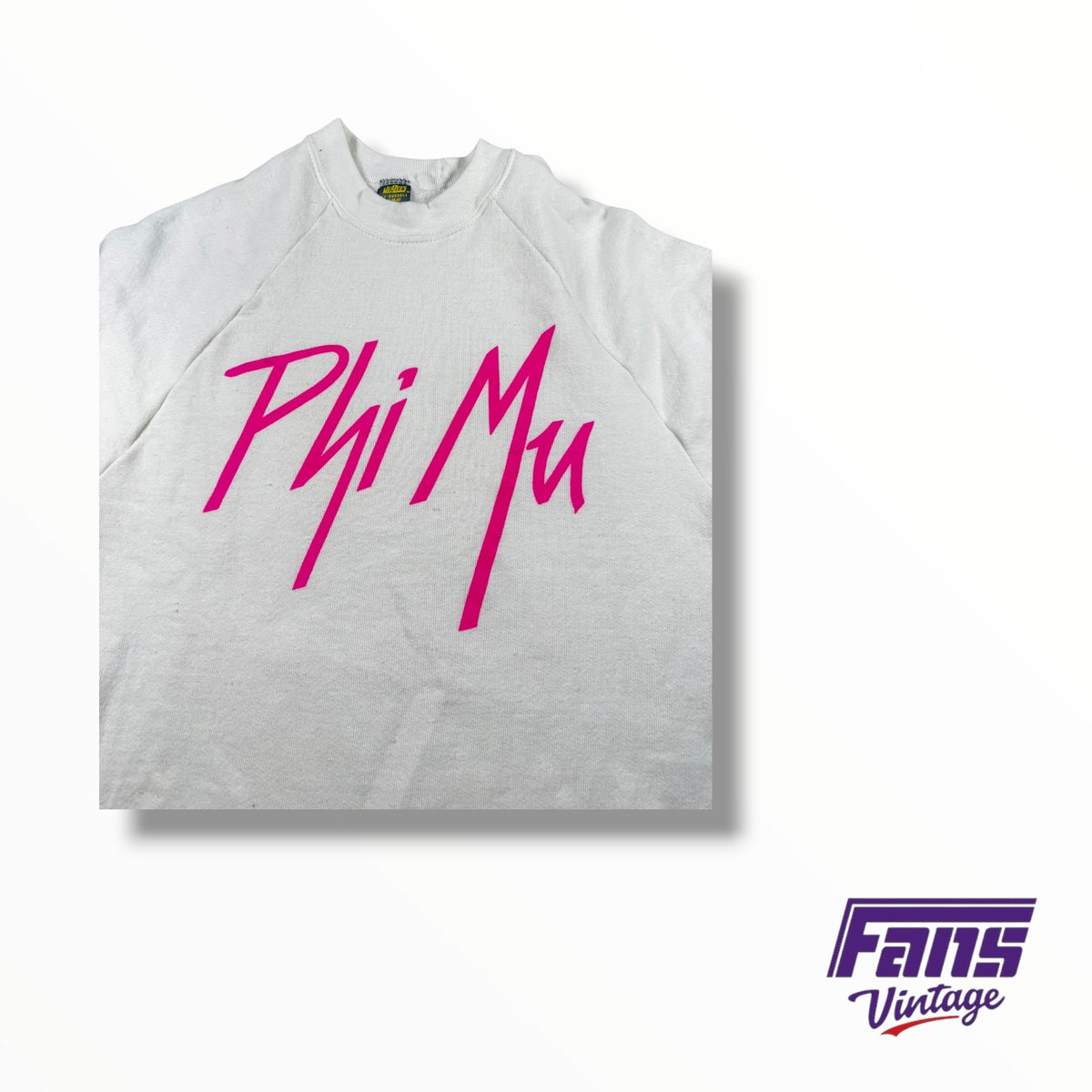 Vintage 80s Sorority Phi Mu Raglan Sleeve Crewneck Sweater