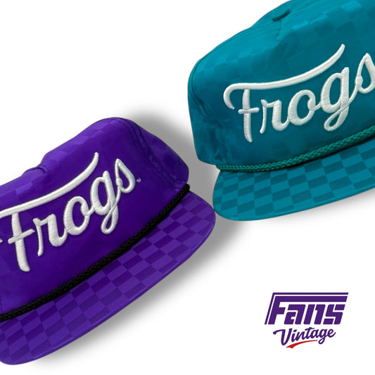 Fans Originals “Frogs” Script Logo 90s Vintage Soccer Style Checkered Rope Hats