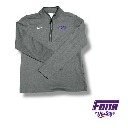 TCU Nike Team Issued Coach's Sideline dark grey Nike quarter zip pullover