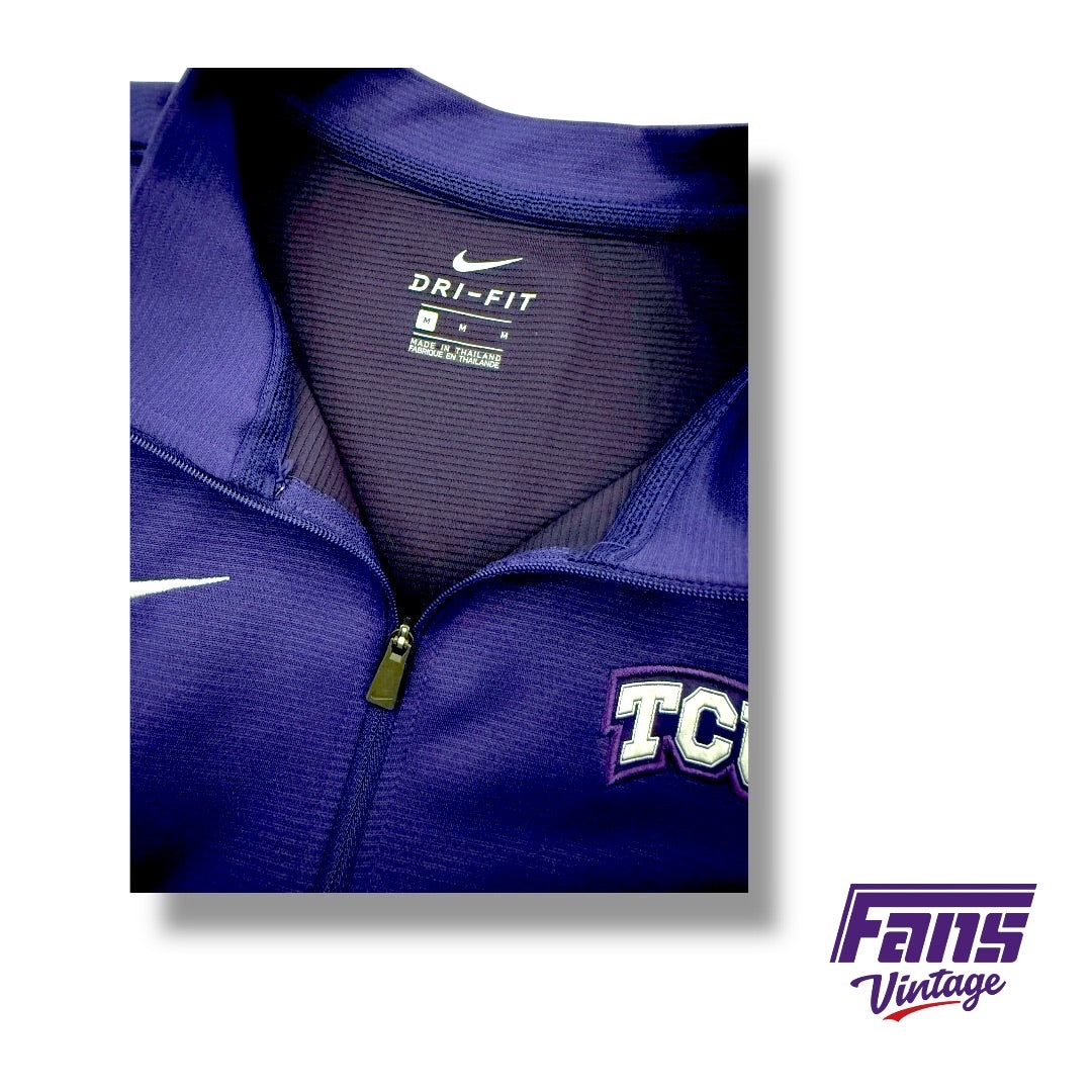 TCU Team Issue Woven Quarterzip Pullover with premium details