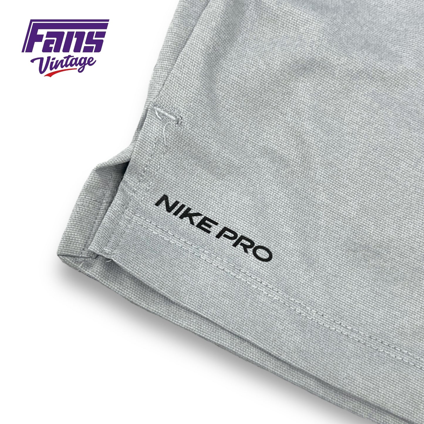 TCU Team Issue Nike Pro Training Shirt - Light Gray with Horned Frog Logo