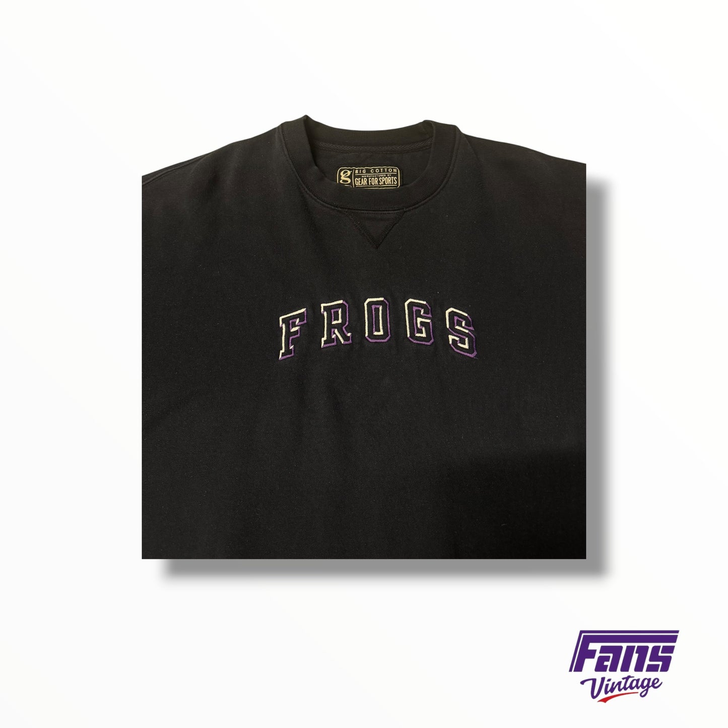 Vintage TCU Crewneck Sweater Unique Shadow Lettering