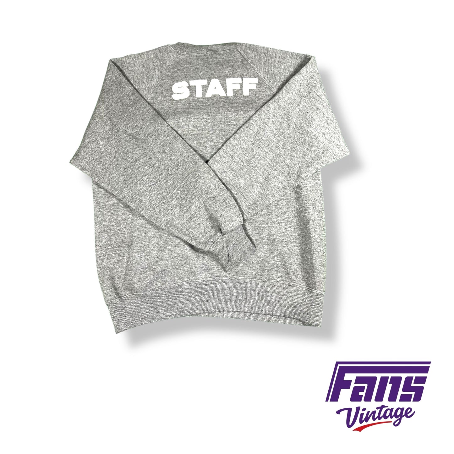 RARE Vintage Grey YMCA Fort Worth Staff Custom Raglan Sweater - Perfect Condition