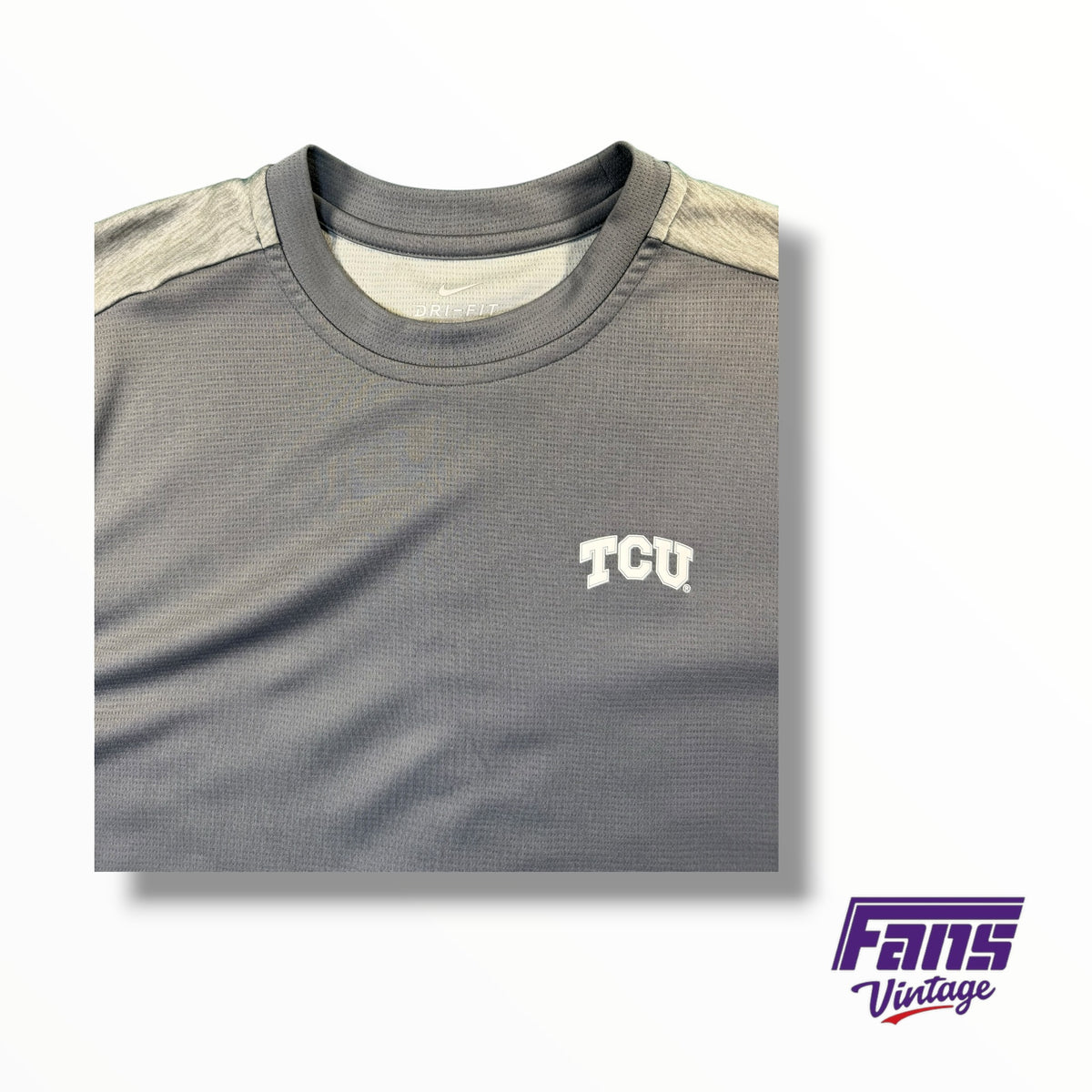 TCU Team Issued Nike Two Toned Gray Mesh Dri-Fit Tee