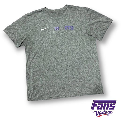 TCU Football Player Issue Nike Drifit Static Gray Training Tee #95
