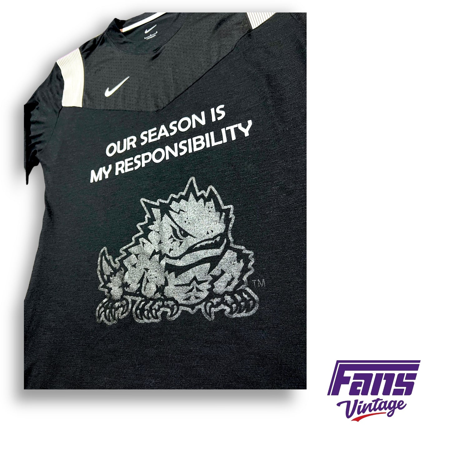 RARE - TCU Football Team Exclusive “Our Season is My Responsibility / BE INTENTIONAL” Premium Nike Training Shirt - Double Sided!