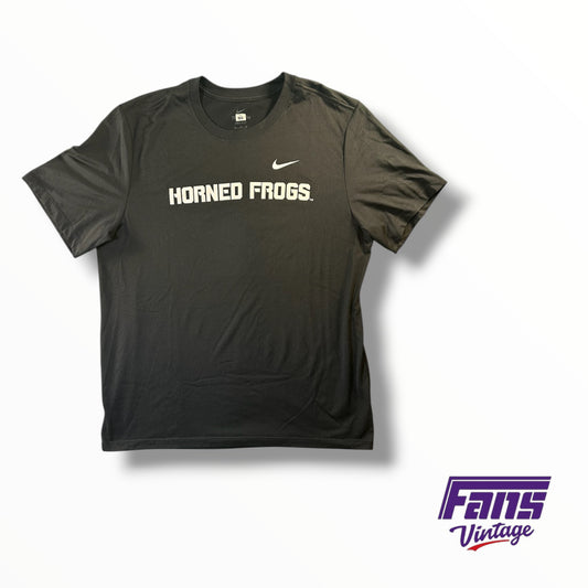 TCU Team Issued Nike Double Sided Horned Frogs Blackout Dri-Fit Tee