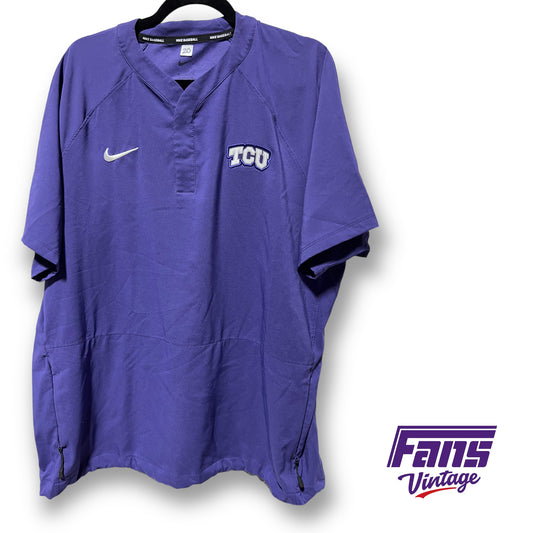 RARE 2022 TCU Baseball team issued Nike warmup pullover jersey with insane details