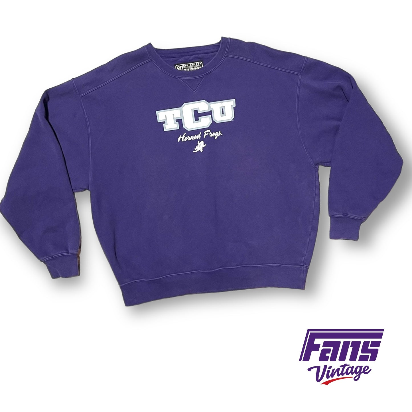 RAD! Vintage TCU Sweater with cute printed patch logo - BUTTERY soft and ultra cozy!