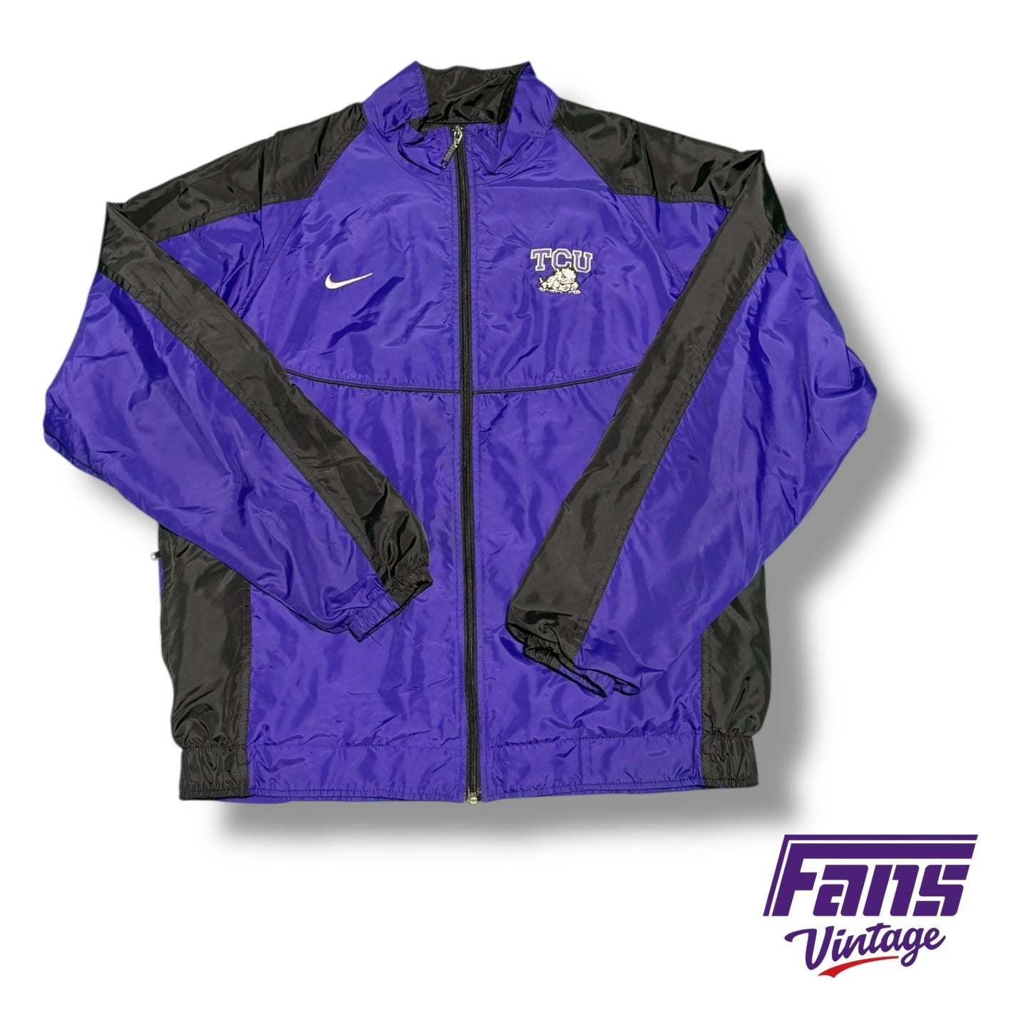 Vintage TCU Y2K Era Nike team issued windbreaker jacket