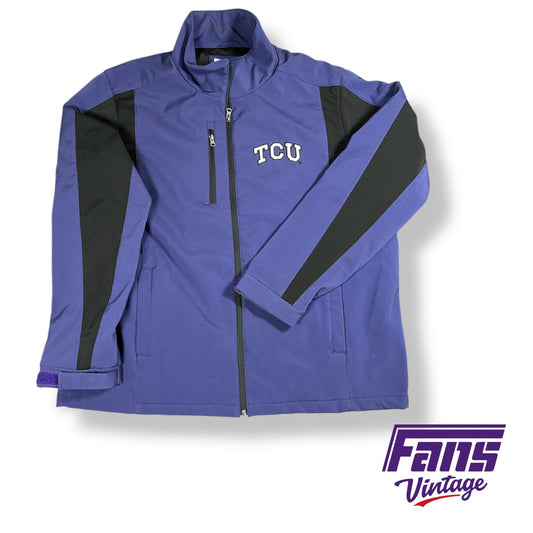 Vintage TCU Team Issued purple matte premium heavyweight full zip jacket - sick details!
