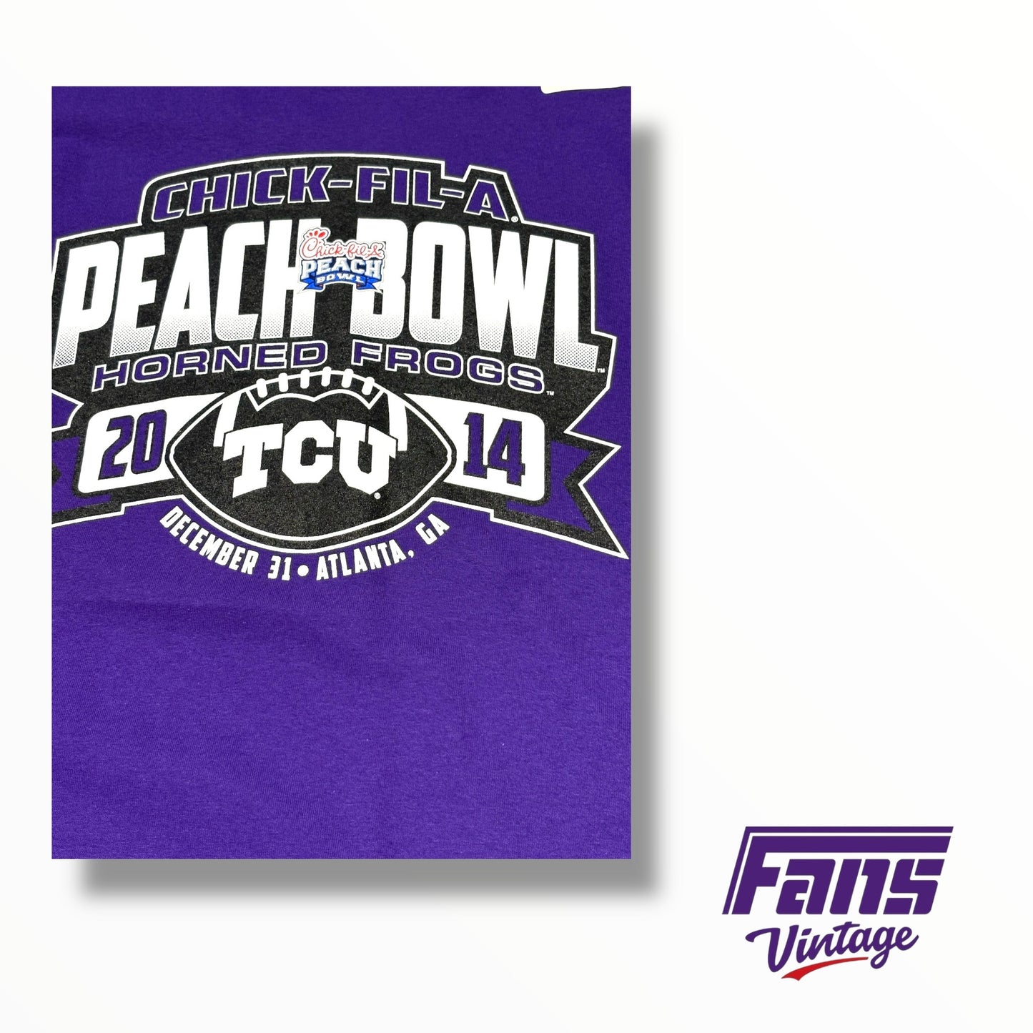 Vintage 2014 TCU Chick-Fil-A Peach Bowl Game T-Shirt