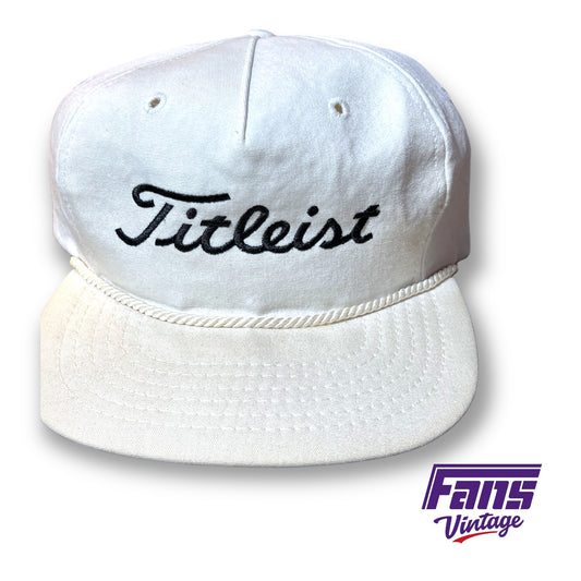 GRAIL! Vintage Titleist Golf Rope Hat - Offwhite with Black Logo & Texace tag