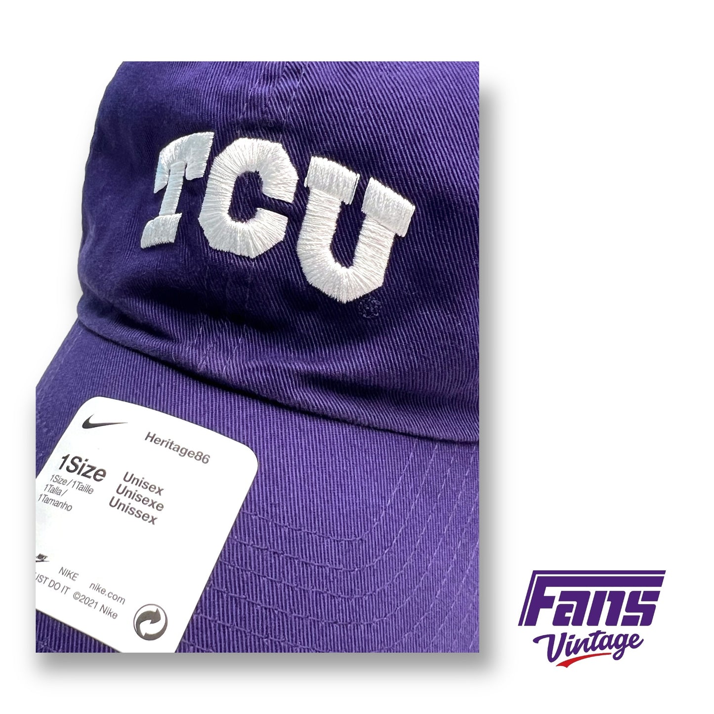 TCU Football Team Issued Purple Nike Hat - New!