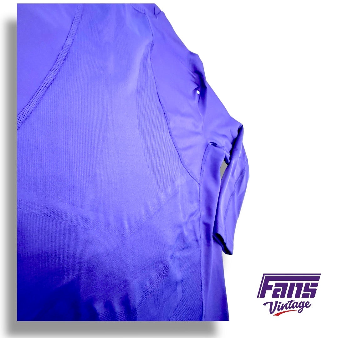 TCU Nike Pro Combat Team Issued Compression Training Shirt with Horned Frog Logo - Warm Underlayer