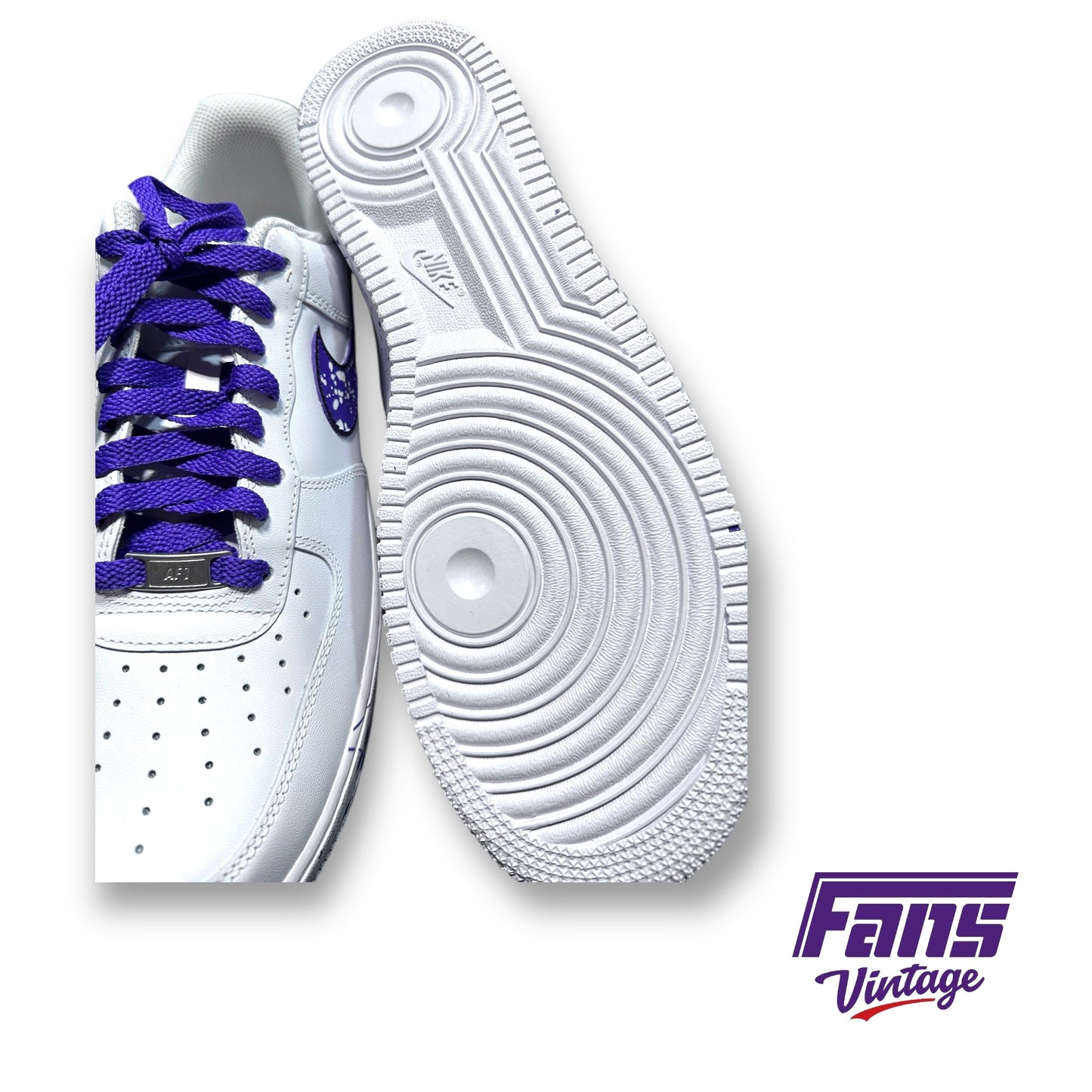 Ultra Rare! TCU Baseball Player Issued Custom White Air Force Ones with Hypnotoad Logo