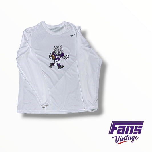 TCU Football Nike Team Issued Valero Alamo Bowl Long Sleeve Shirt with Limited Edition SuperFrog Logo