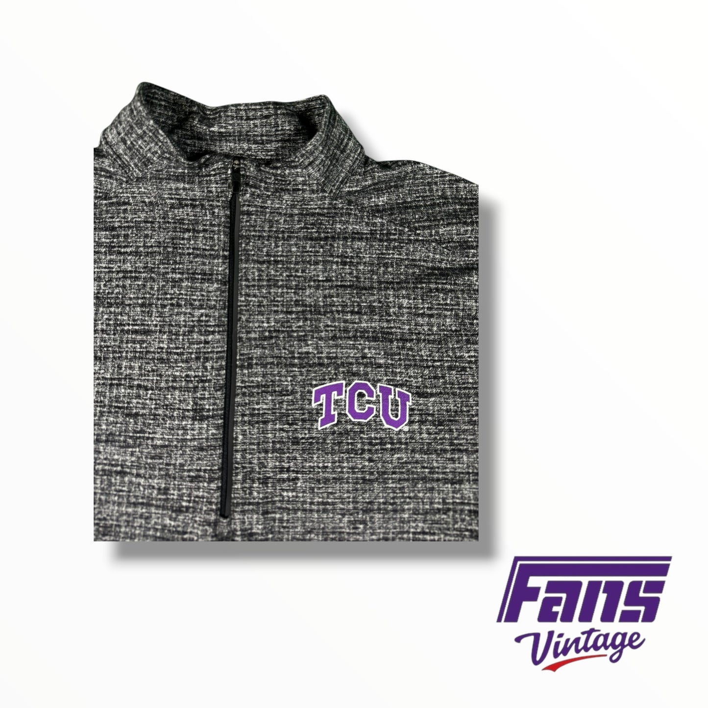 TCU Lulu Lemon Black & Gray Quarter-Zip Pullover Top