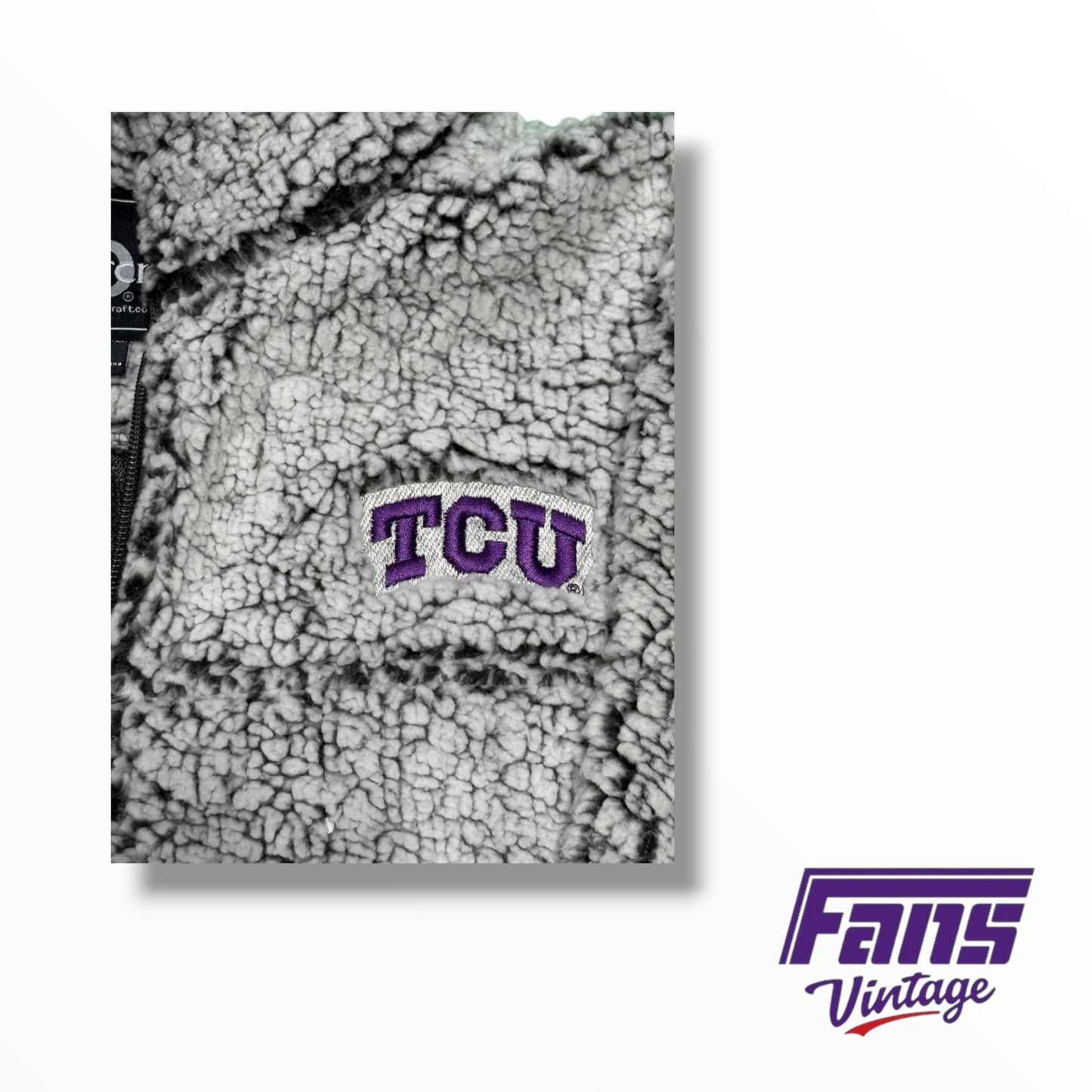 TCU Fuzzy Sherpa Style Pullover Sweater