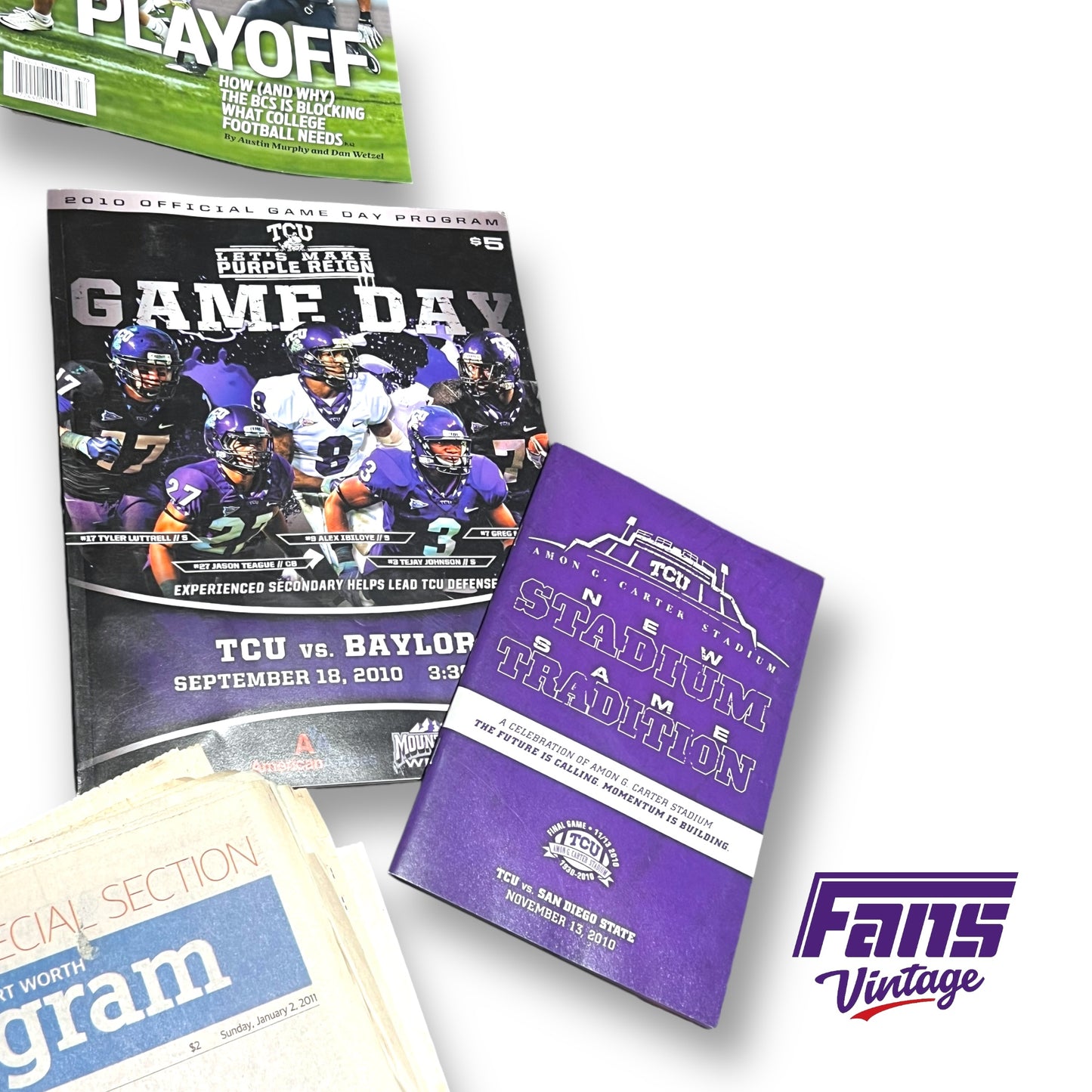 2010 TCU Football Undefeated Rose Bowl Season Memorabilia Bundle