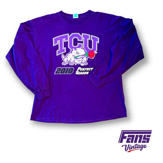 RARE - Double Sided Vintage TCU Rose Bowl UNDEFEATED Perfect Season long sleeve shirt