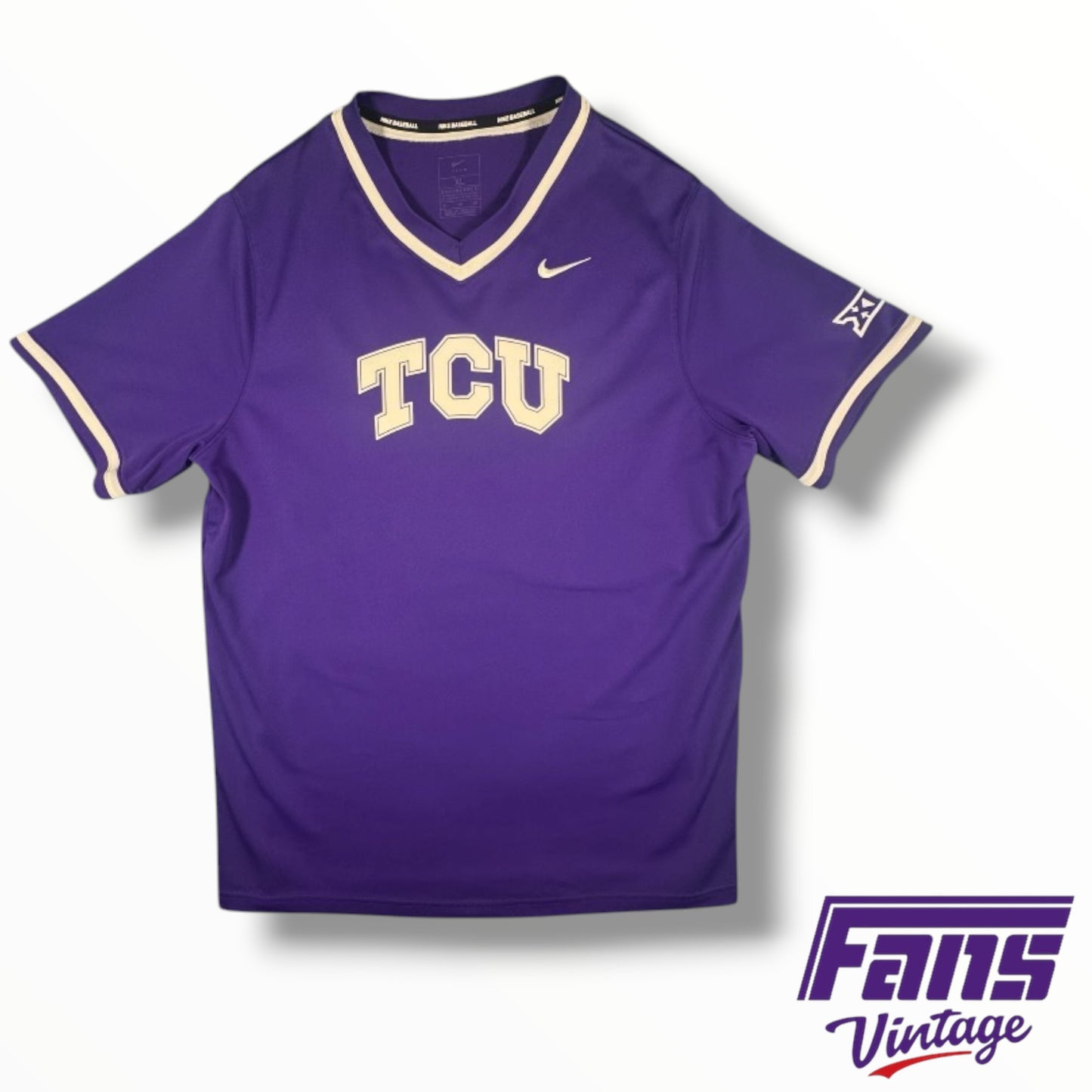 TCU Team-Issued Nike Purple Baseball Training Shirt