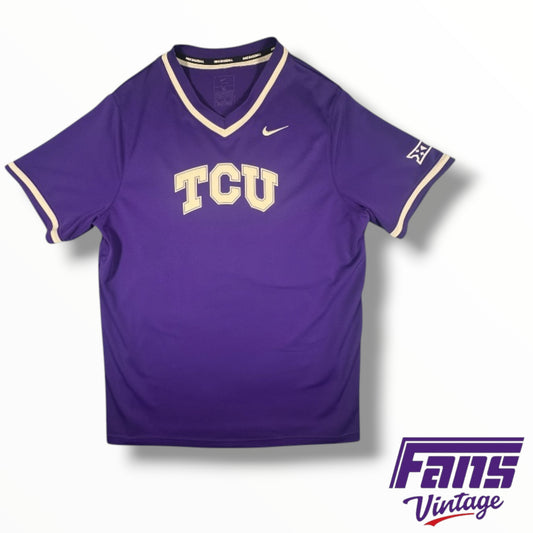 TCU Team-Issued Nike Purple Baseball Training Shirt