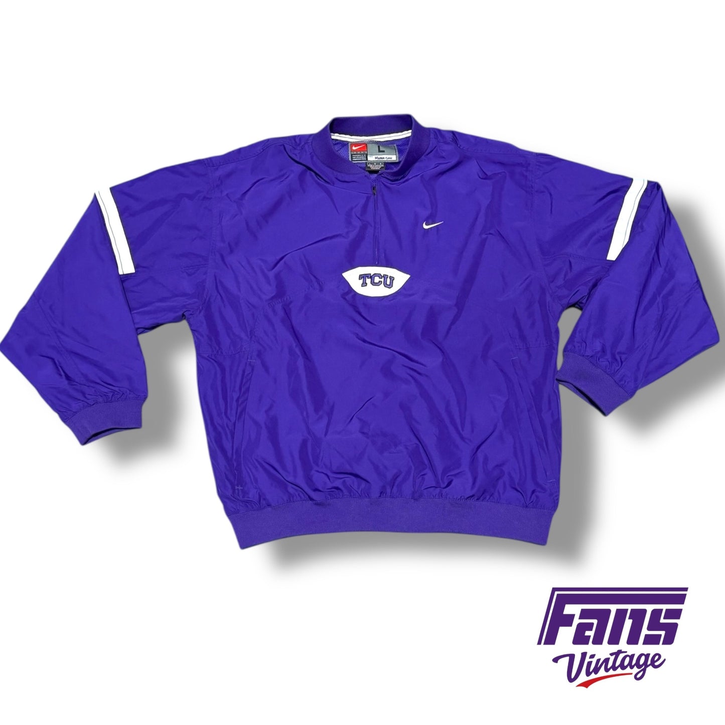 TCU Vintage Y2K Era Nike Team Issued Windbreaker Style Pullover