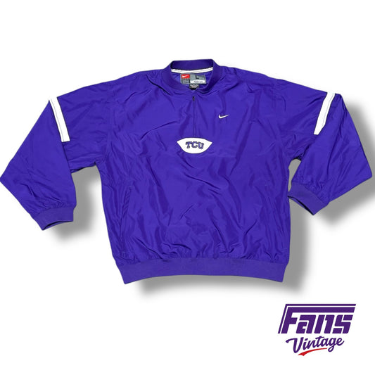 TCU Vintage Y2K Era Nike Team Issued Windbreaker Style Pullover