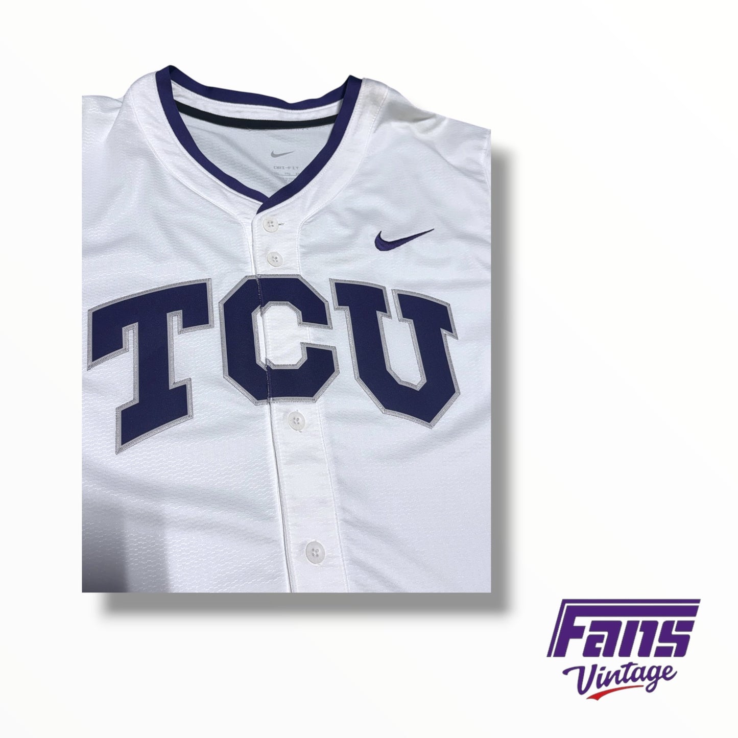 Nike TCU baseball 2024 White Out jersey