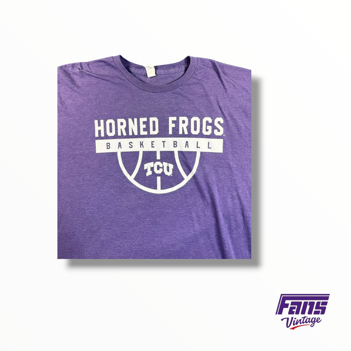 Retro TCU Horned Frogs Basketball Double Sided Fan Tee