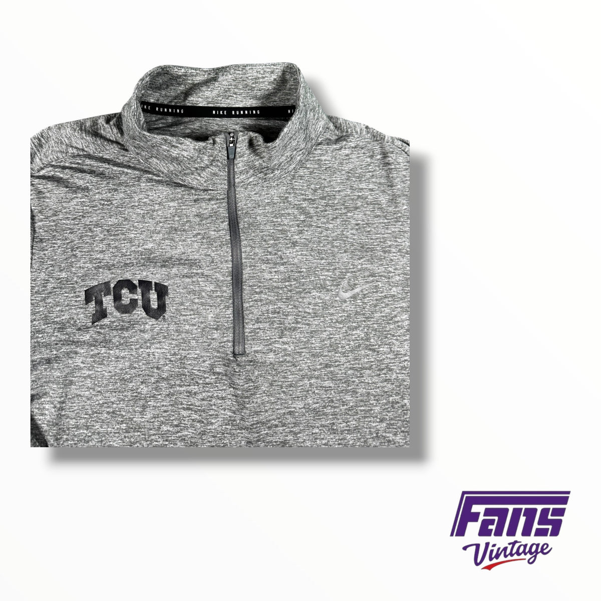 TCU Nike Team Issued Women’s Gray Quarter-Zip Pullover Top