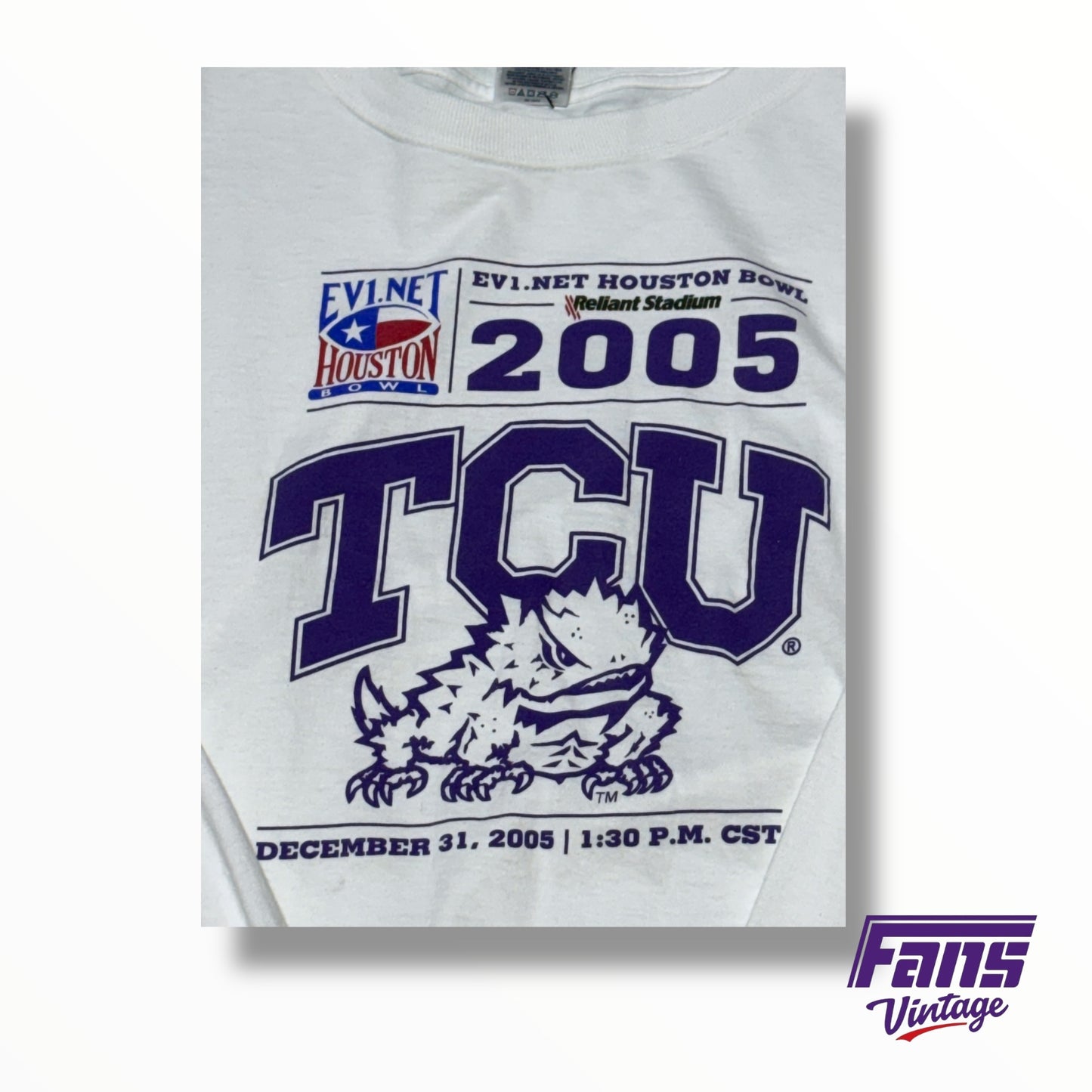 Vintage TCU Football 2005 TCU Houston Bowl Game Long Sleeve Shirt
