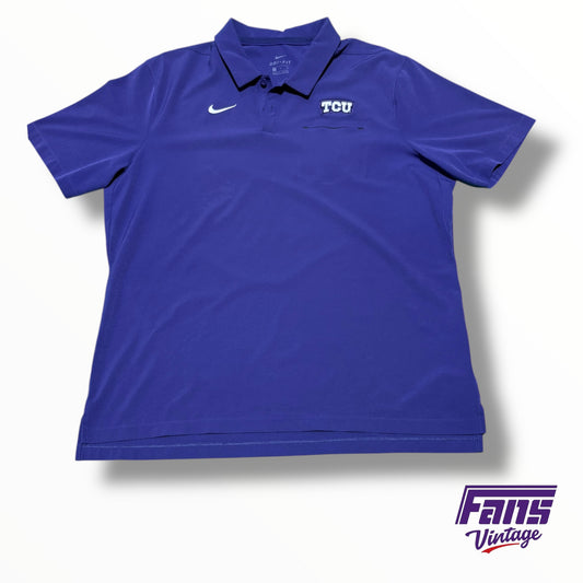 TCU Nike Football Team Issue Sideline Premium Matte Polo