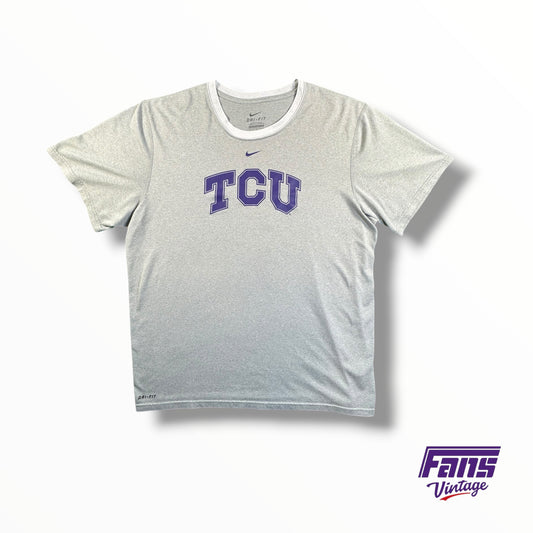 TCU Team Issued DriFit Training Tee with Unique Contrasting Collar & Center Swoosh Logo