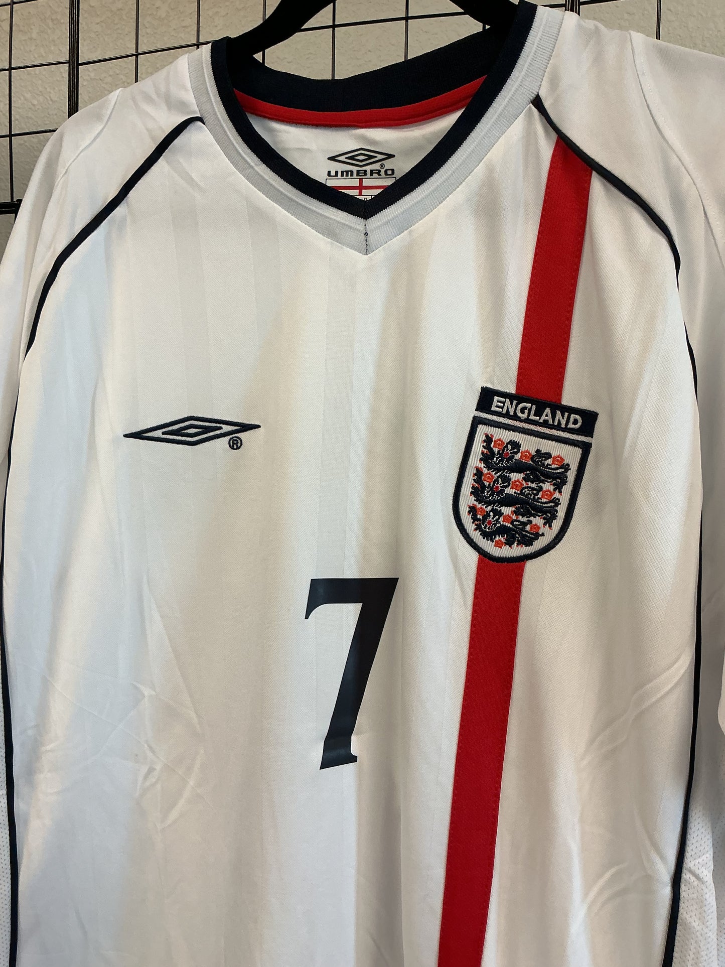 Vintage 2002 World Cup David Beckham England Jersey