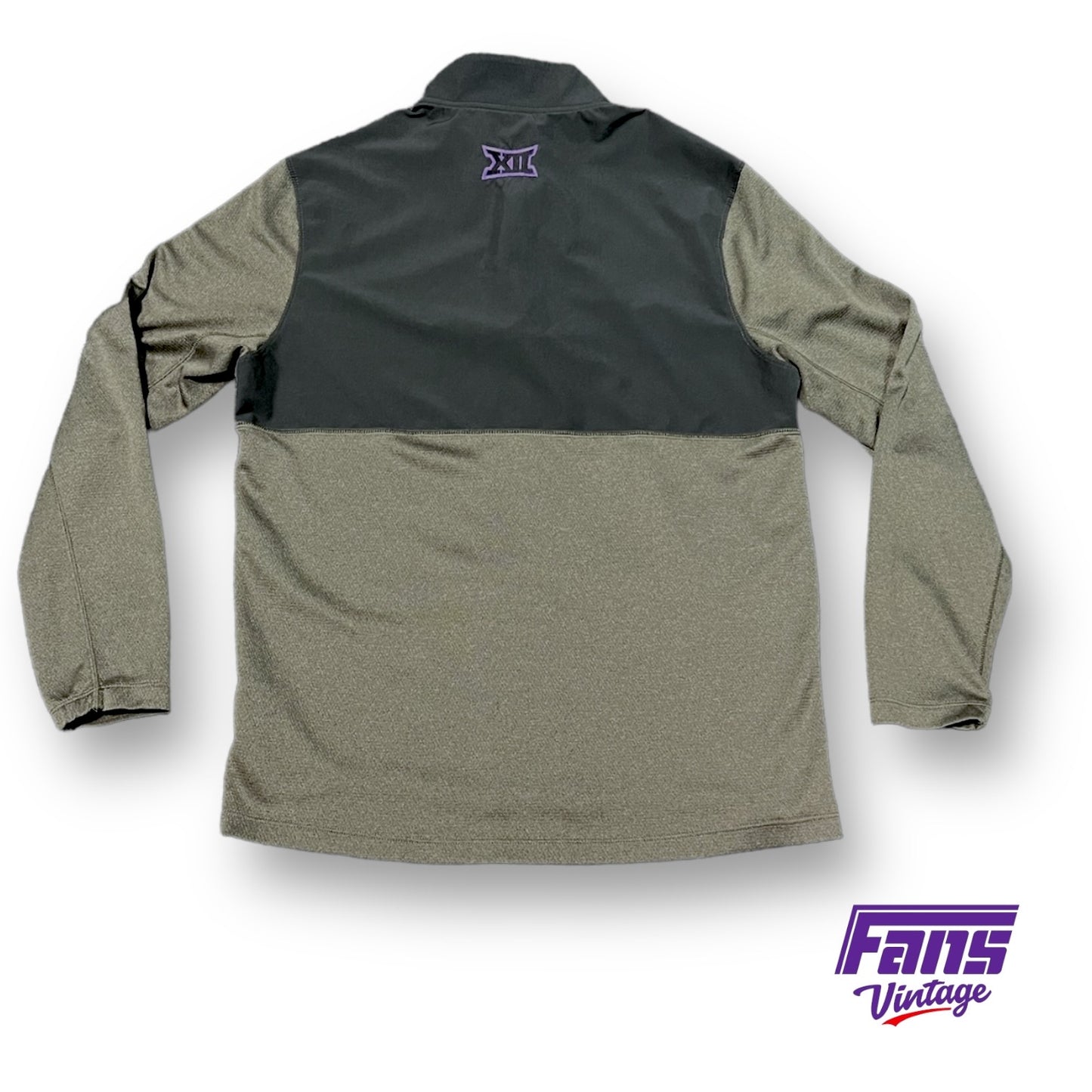 Wow! TCU Golf Team Exclusive Custom Ranger Green Premium Woven Quarterzip Pullover