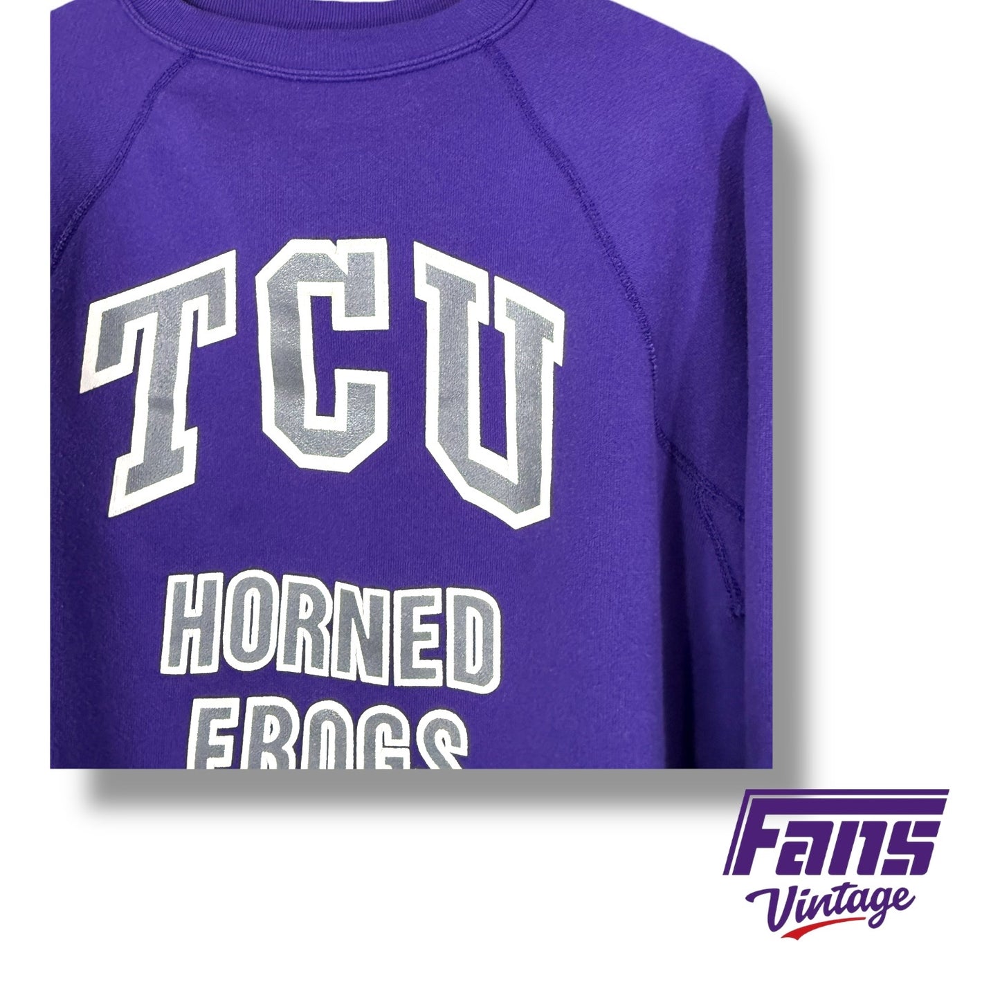 TCU Vintage 1980s Raglan Sleeve Sweatshirt with awesome oversized print!