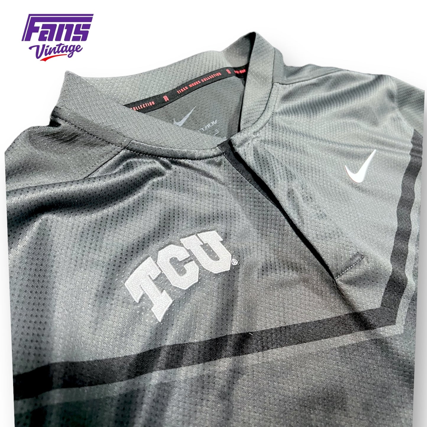 RARE - TCU Golf Team Exclusive Nike Tiger Woods Blade Collar Polo