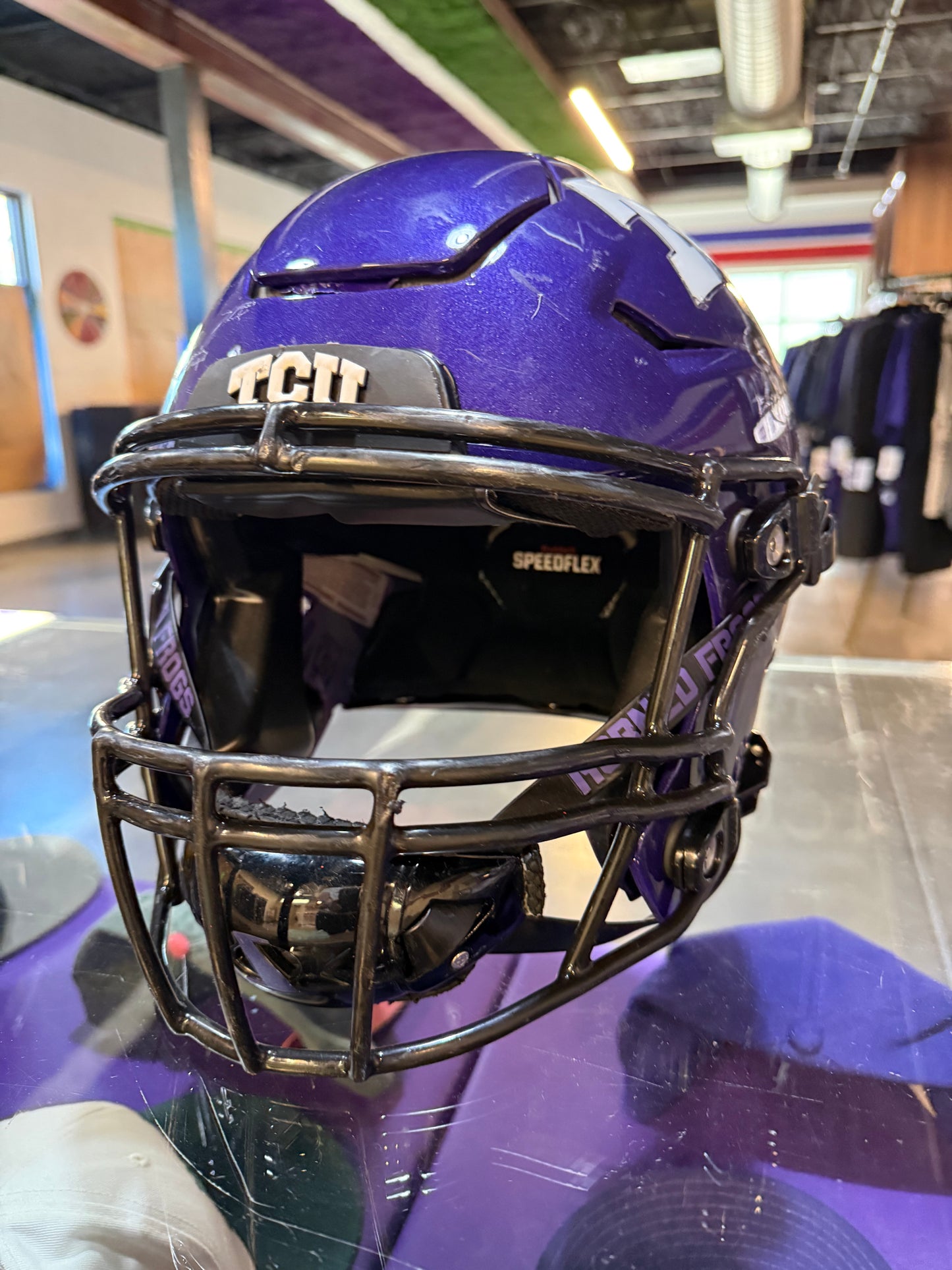 Gloss Purple 2025 TCU Football Fully Authentic Game Worn Helmet