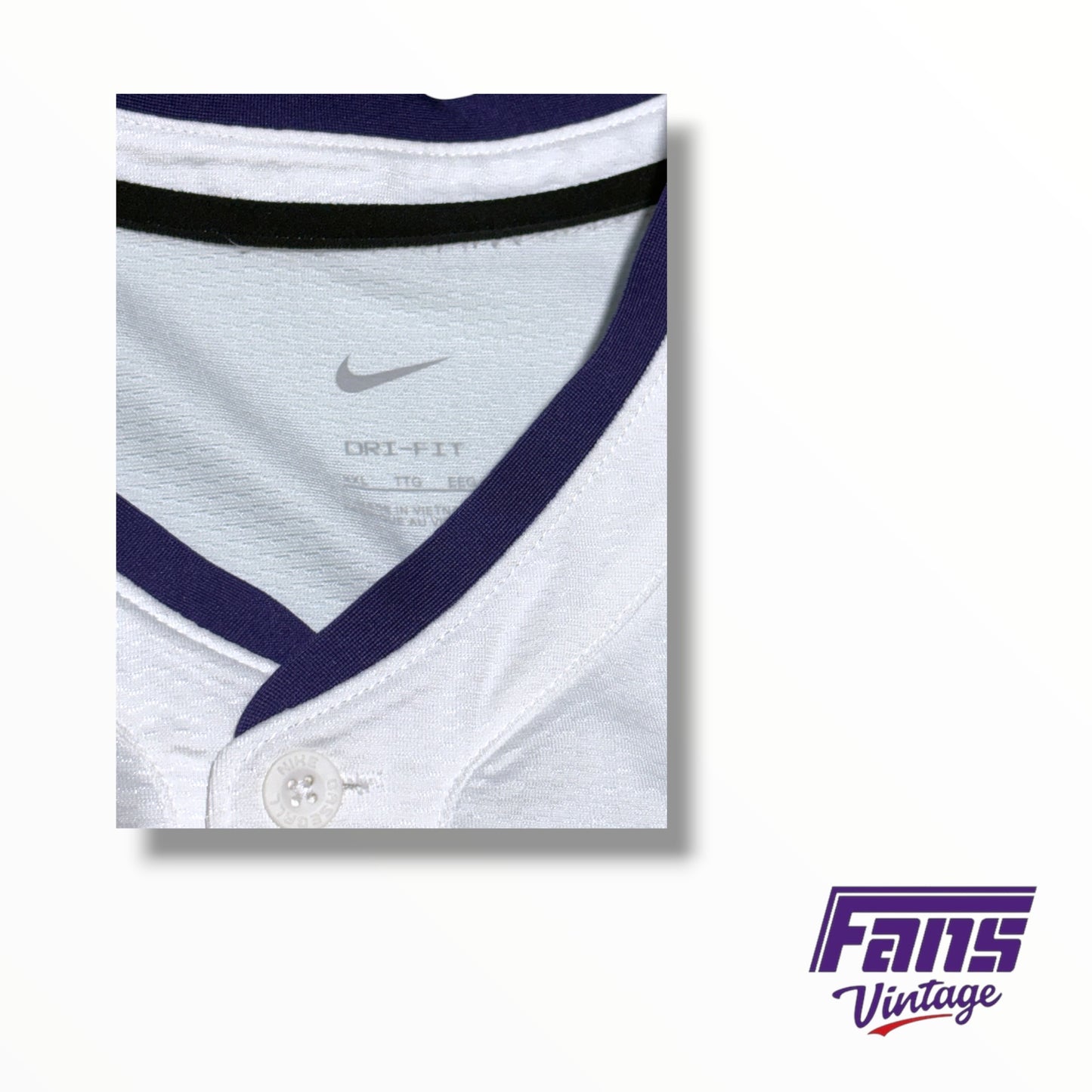 Nike TCU baseball 2024 White Out jersey