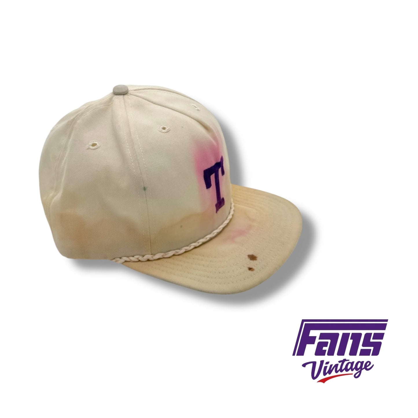 Vintage TCU Block T Logo Party Beater Snap Back Rope Hat