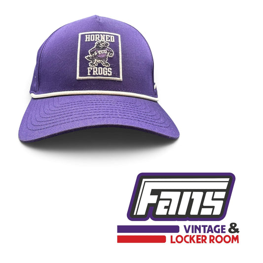TCU Team Issued Nike Sportswear Edition Purple SnapBack With Vintage Sweater Frog Logo