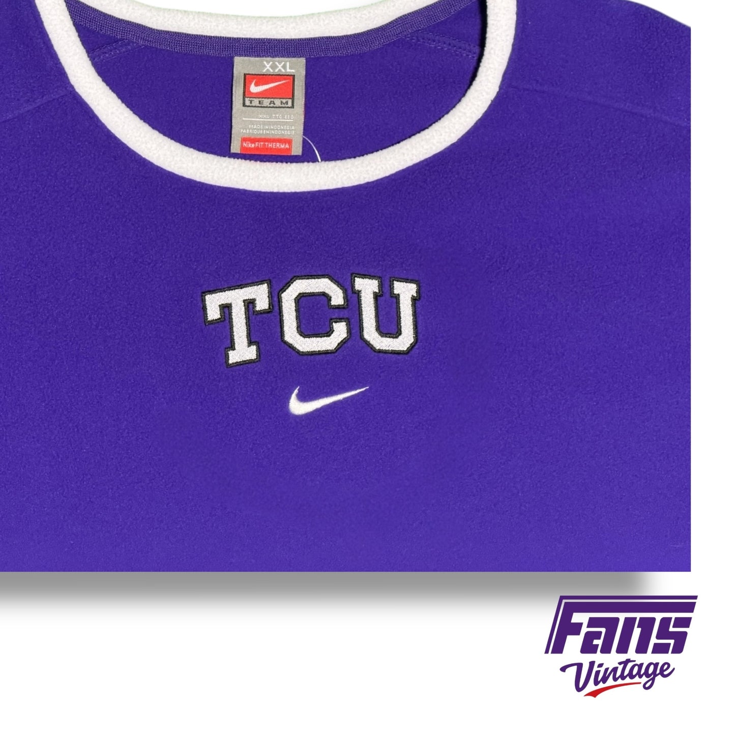 Vintage TCU Y2K Era Nike Team Issued Pullover - Super Soft Fleece & NEW with Original Nike Tags!