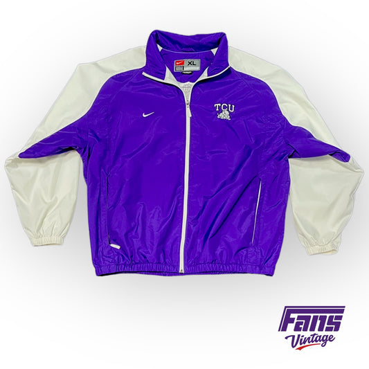 Y2K Vintage TCU Team Issue Nike Windbreaker Jacket - MWC Patch on Back