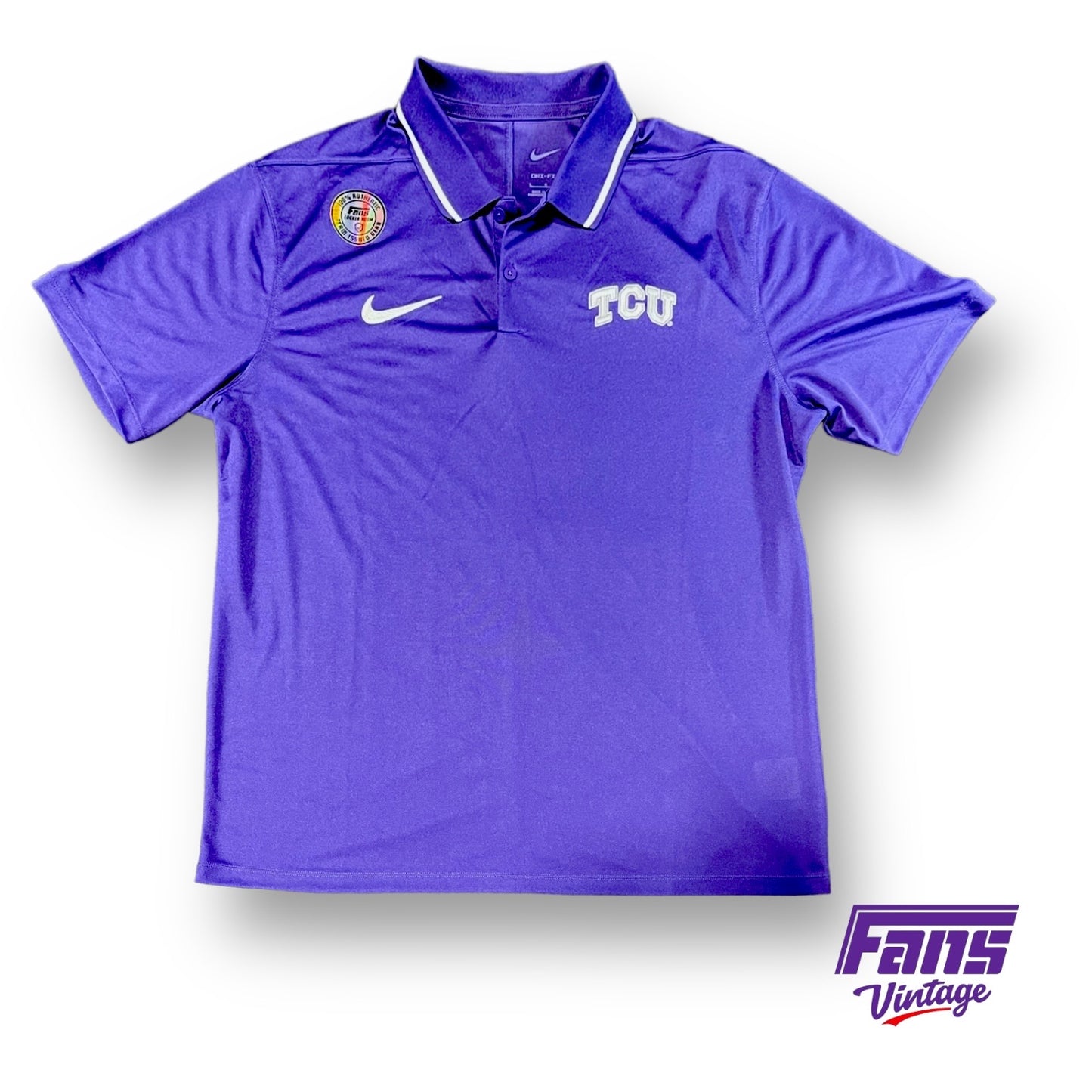 TCU Football Nike Team Issue Lightweight Drifit Sideline Polo