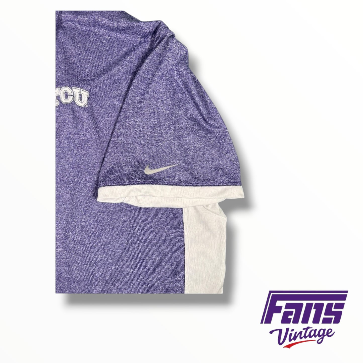 Team-Issued Nike TCU BIG 12 Purple Golf Collared Shirt