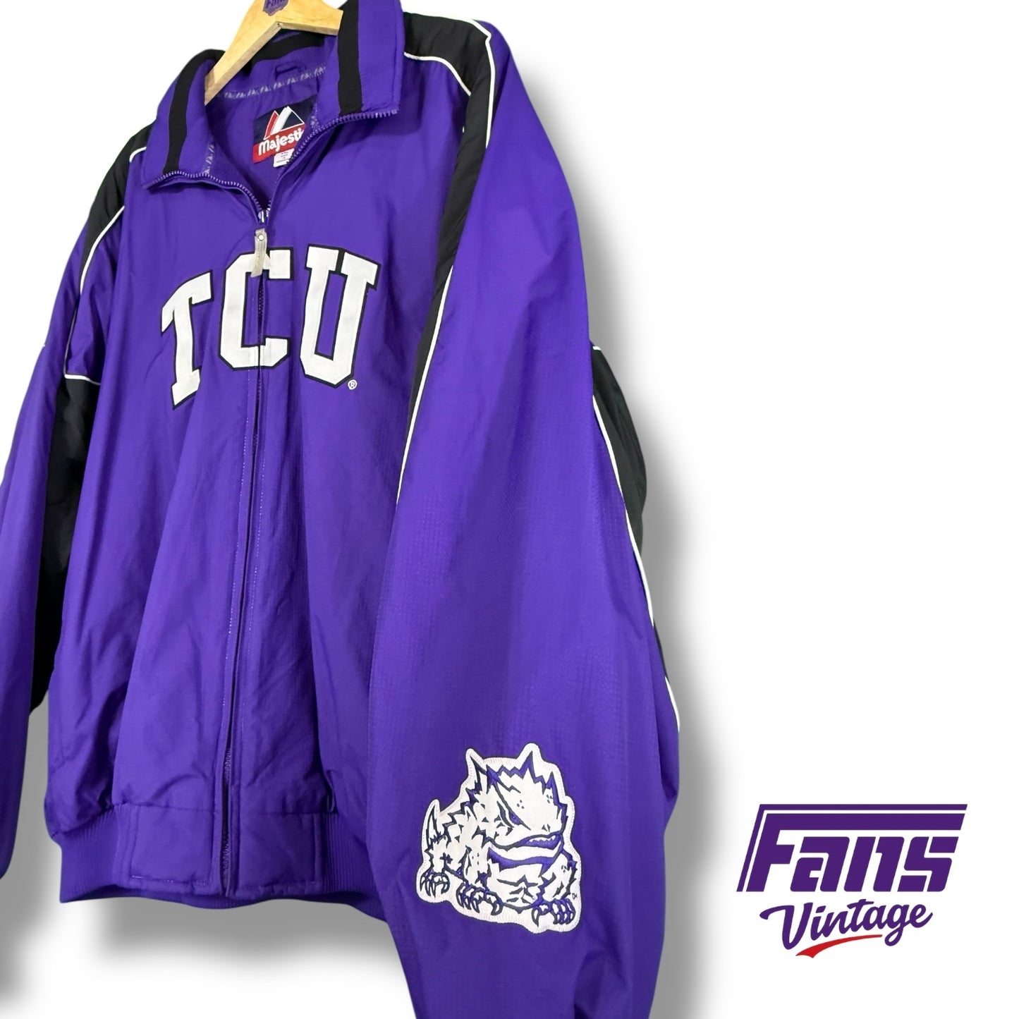 TCU Vintage Jacket - Rad Puffer Style Bomber With Large Logo Patches