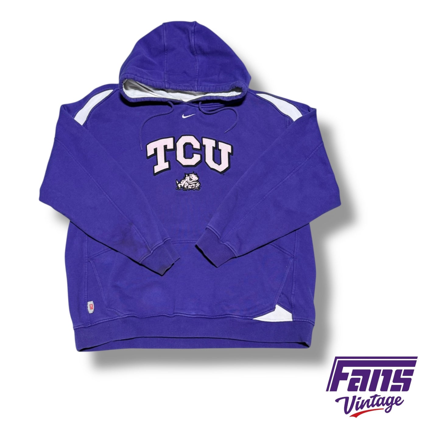 Unique TCU Basketball Team / Player Issued Y2K Era Vintage Nike Center Swoosh Hoodie